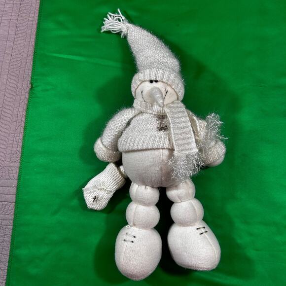 Snowman Plush Christmas Figure Weighted Feet Standing - Picture 5 of 9
